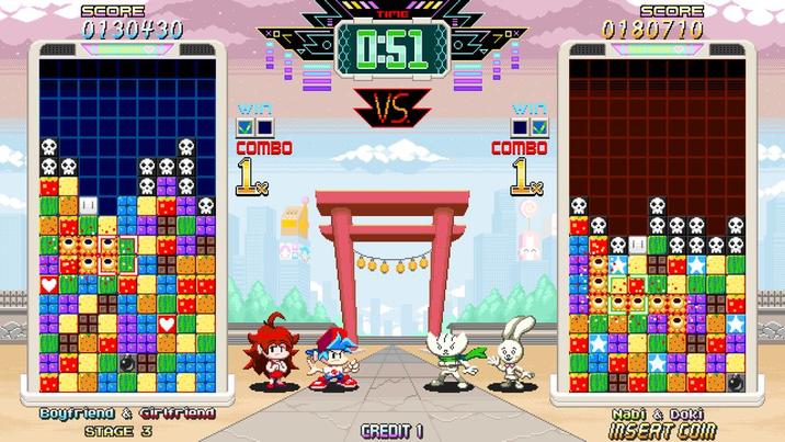 SCORE 0130430 Boyfriend & Girvriend STAGE 3 COMBO 1 TIME 0:51 VS- COMBO GREDIT 1 SCORE 0180710 Nabi & Doki INSERT COM AMMA
