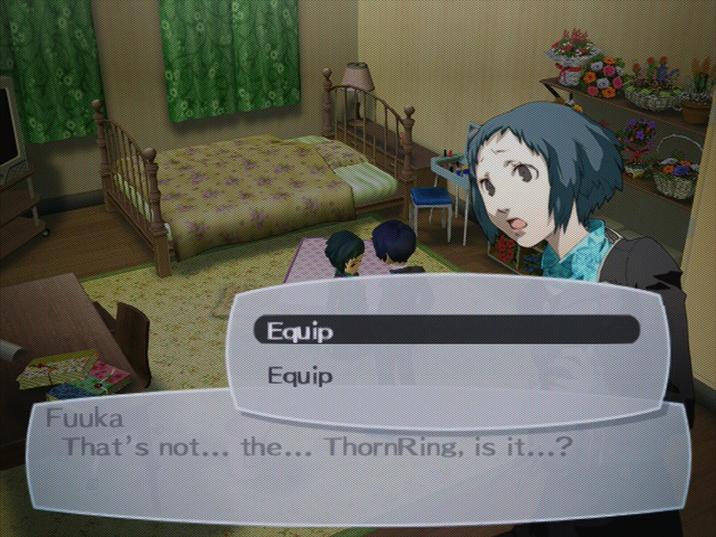 Equip Equip Fuuka That's not... the... ThornRing, is it...?