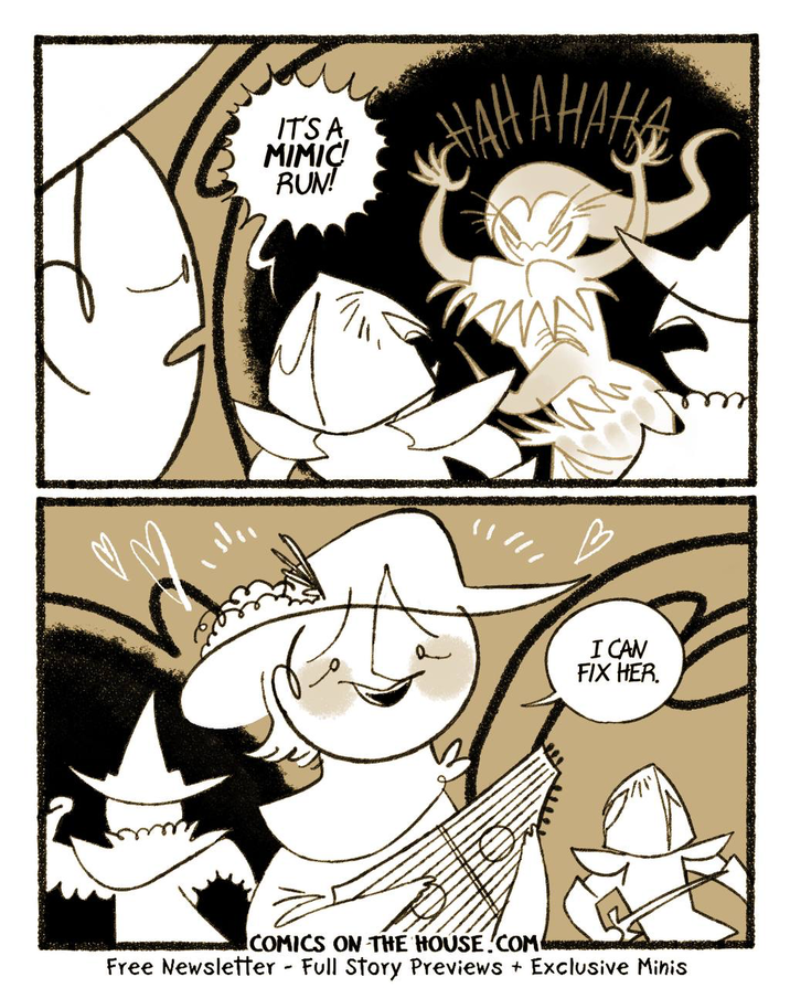 IT'S A MIMIC RUN! AAHAHA B I CAN FIX HER. COMICS ON THE HOUSE.COM Free Newsletter - Full Story Previews + Exclusive Minis