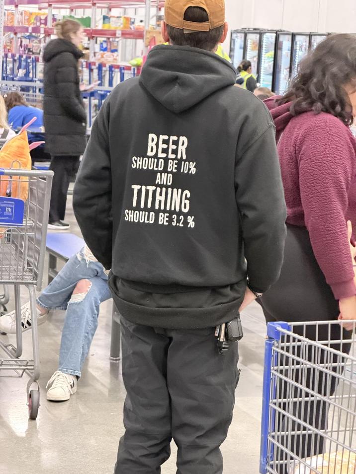 BEER SHOULD BE 10% AND TITHING SHOULD BE 3.2 %