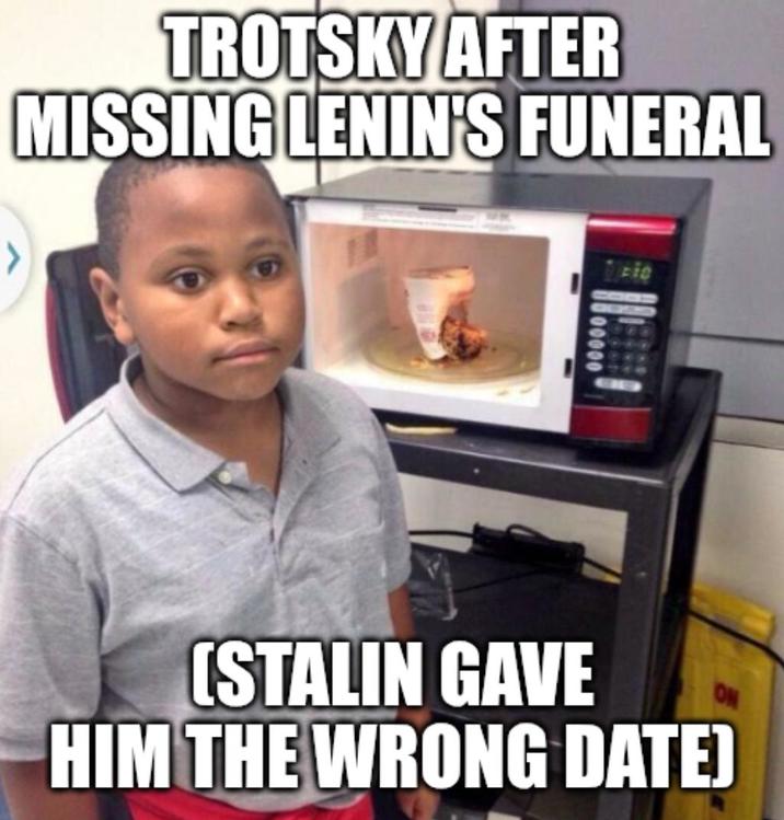 TROTSKY AFTER MISSING LENIN'S FUNERAL [STALIN GAVE ON HIM THE WRONG DATE)