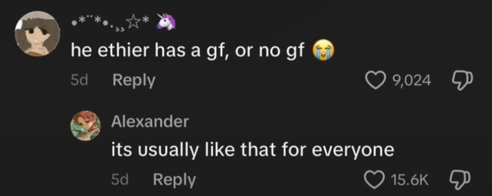he ethier has a gf, or no gf 5d Reply Alexander its usually like that for everyone 5d Reply 9,024 15.6K