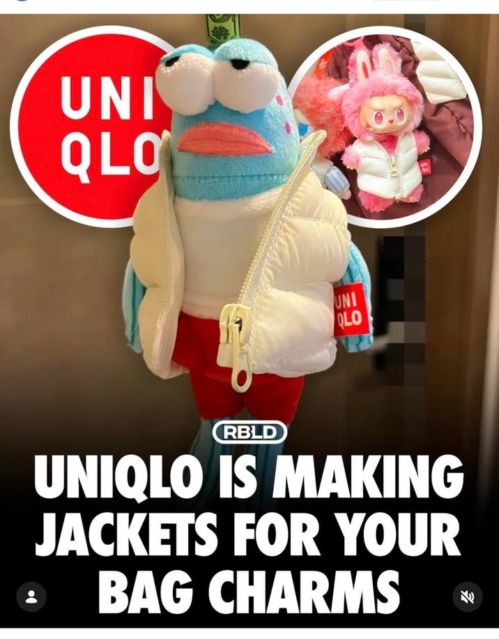 UNI QLO UNI UNI QLO qu RBLD UNIQLO IS MAKING JACKETS FOR YOUR BAG CHARMS 71
