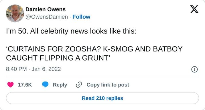 A post by OwensDamien. It reads, "Curtains for Zoosha? K-smog and Batboy caught flipping a grunt."