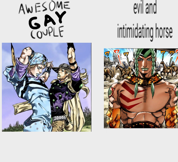 AWESOME GAY COUPLE evil and intimidating horse