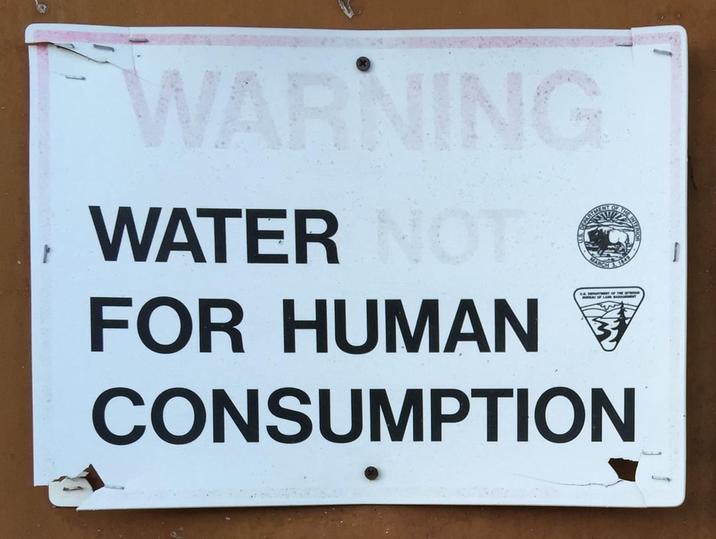 WARNING WATER NOT FOR HUMAN CONSUMPTION