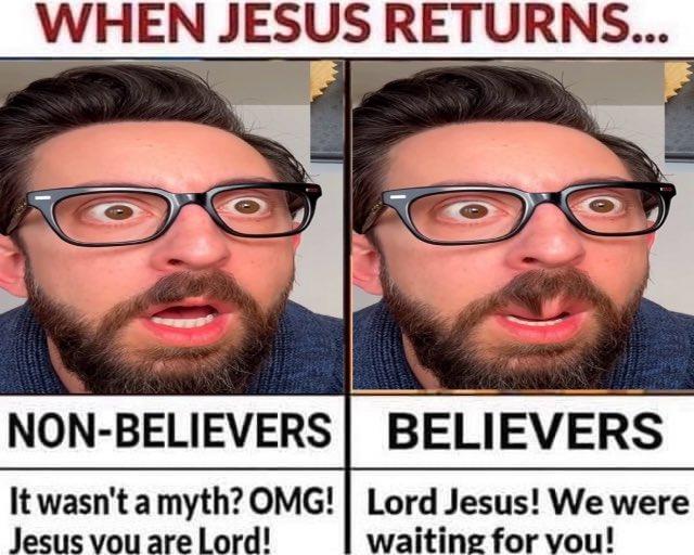 A non-believers vs. believers meme.