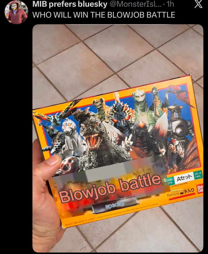 MIB prefers bluesky @MonsterIsl.... 1h WHO WILL WIN THE B------ BATTLE 具 B------ battle special には、 Aセット 1994 MA 1994 Toho East L います。 Ramune 菓子入り BA DA BANDAI 1994 MADE IN JAPAN Please note that the actual product may differ slightly from the photo on the package.
