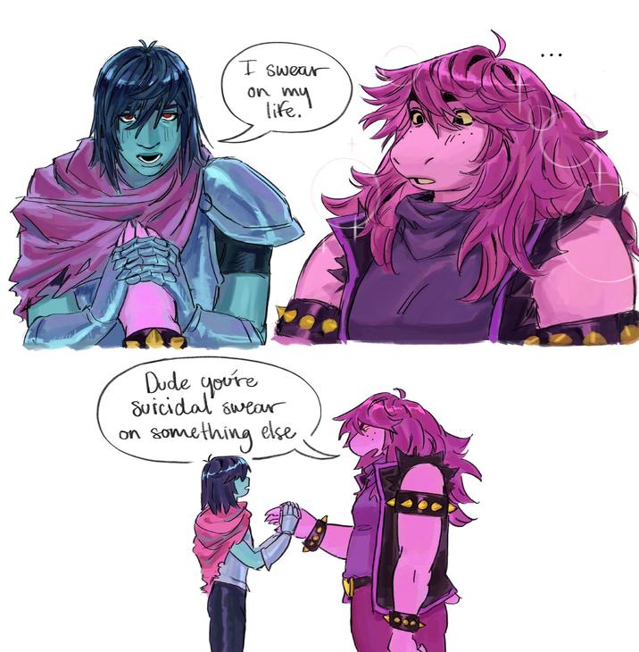 I swear on my life. on Dude you're Suicidal swear something else