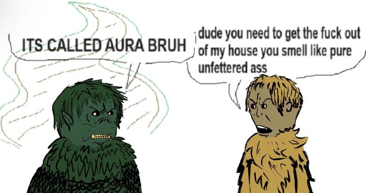 dude you need to get the f--- out ITS CALLED AURA BRUH of my house you smell like pure unfettered ass ww