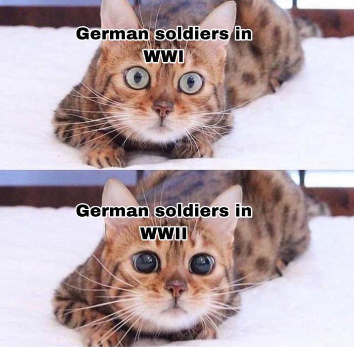 German soldiers in WWI German soldiers in WWII