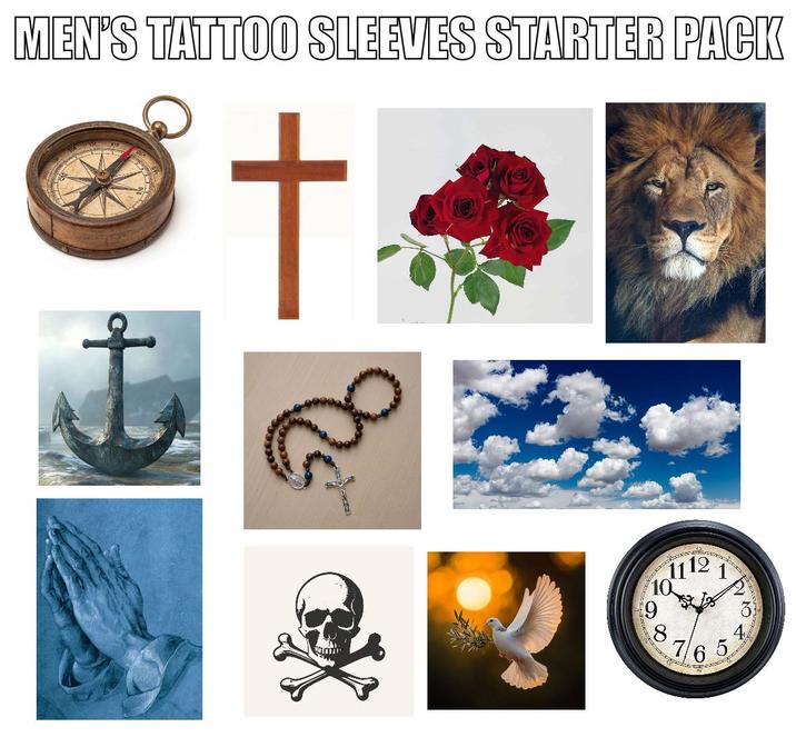 MEN'S TATTOO SLEEVES STARTER PACK t 111 12 10 19 8 7/6 5. +