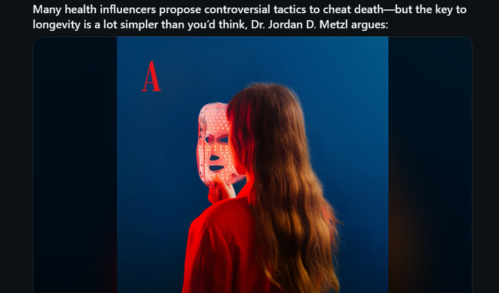 Many health influencers propose controversial tactics to cheat death—but the key to longevity is a lot simpler than you'd think, Dr. Jordan D. Metzl argues: A