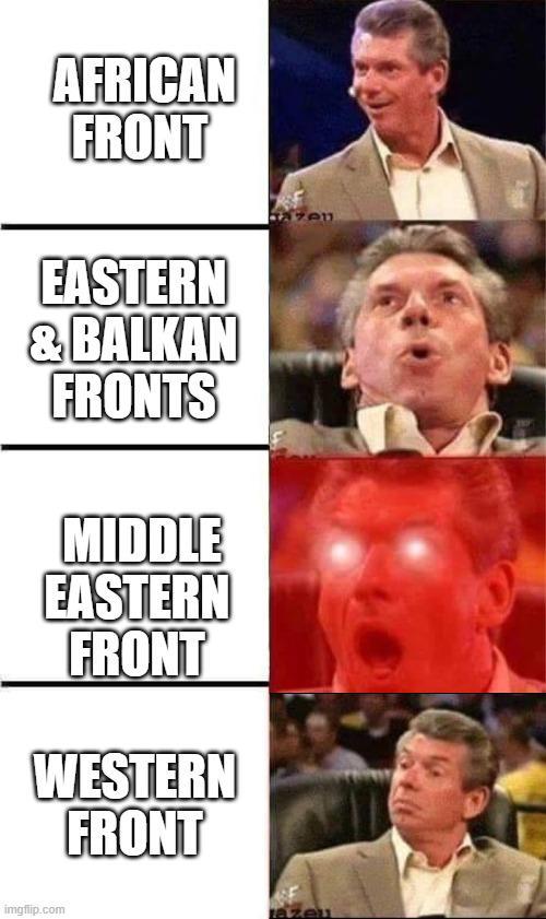 AFRICAN FRONT EASTERN & BALKAN FRONTS MIDDLE EASTERN FRONT WESTERN FRONT imgflip.com azen