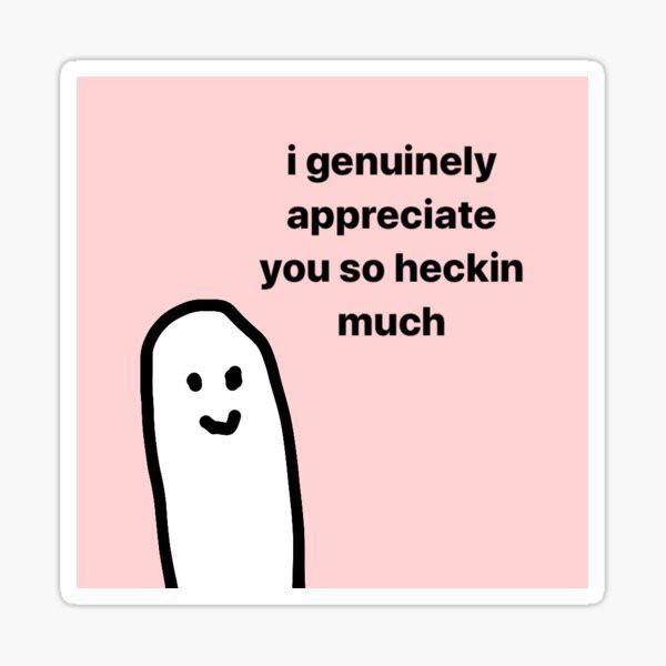 i genuinely appreciate you so heckin much