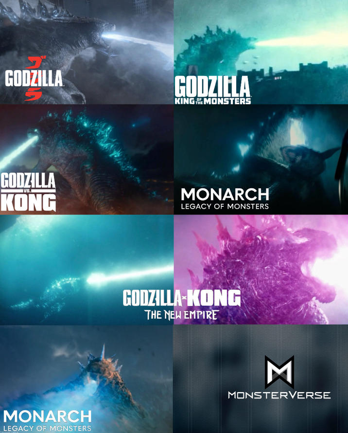 GODZILLA GODZIELA KINGTHEMONSTERS VS.I GODZILLA KONG MONARCH LEGACY OF MONSTERS MONARCH LEGACY OF MONSTERS GODZILLA KONG THE NEW EMPIRE Σ MONSTERVERSE