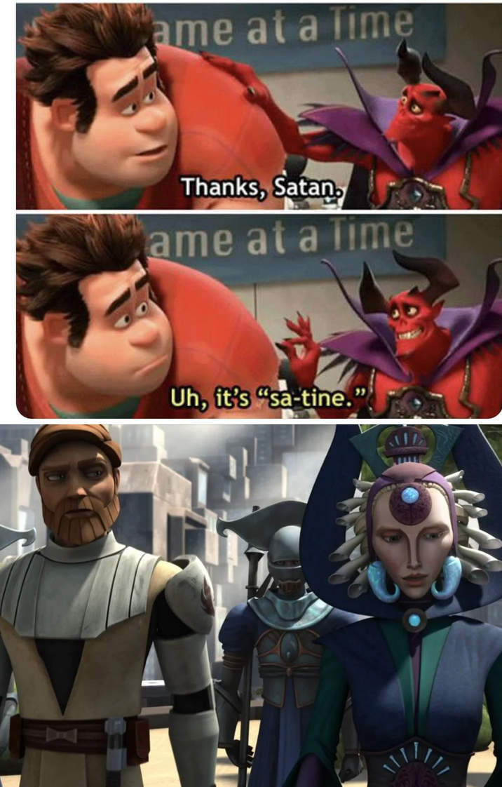 ame at a Time Thanks, Satan, ame at a Time Uh, it's "sa-tine.