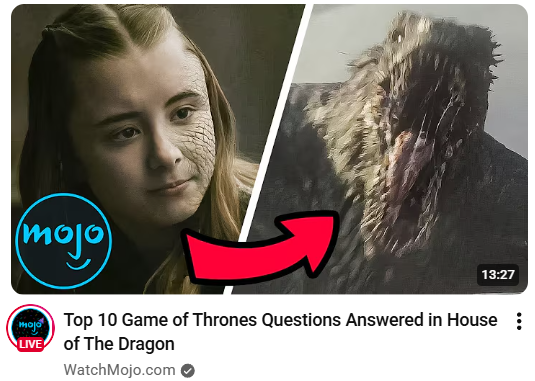 (mojo) 13:27 majo Top 10 Game of Thrones Questions Answered in House⠀ LIVE of The Dragon WatchMojo.com