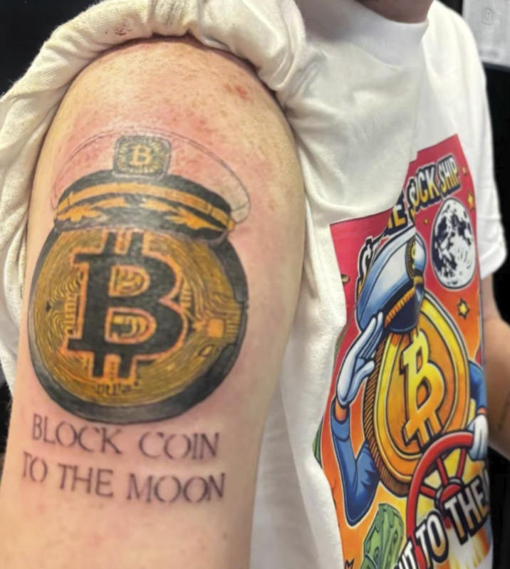 B B Saunc BLOCK COIN TO THE MOON TO THE OCK SHIP