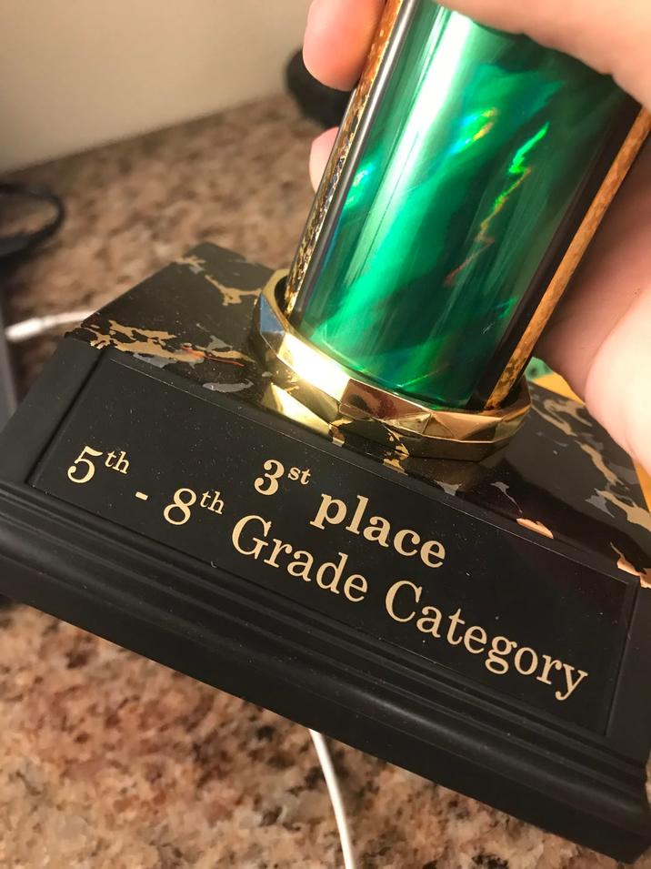 3st place 5th-8th Grade Category