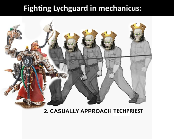 Fighting Lychguard in mechanicus: 2. CASUALLY APPROACH TECHPRIEST