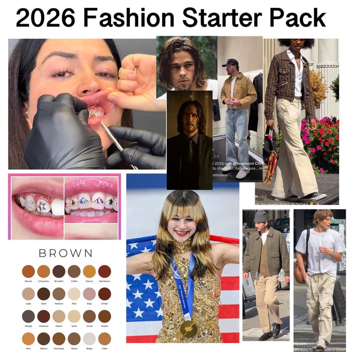 2026 Fashion Starter Pack BROWN Bronze Cinnamon Brunette Coffee Peanut Red brown Light Dark Medium Pale Rosy Umber 009 Wenge Chestnut Desert Sand Cocoa Russet Peru Walnut Chocolate Wood Beige Cider 2-5 r 2026 with @Represent Clo to check out the new rele... m otionless -... m dy for mens looks in 20262 td.com 11 ho's ready for mens looks in 2026?