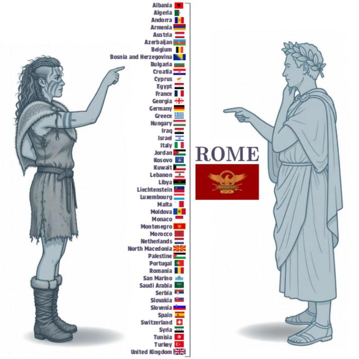 Albania Algeria Andorra Armenia Austria Azerbaijan Belgium Bosnia and Herzegovina | Bulgaria Croatia Cyprus Egypt France Georgia Germany Greece Hungary Iraq Israel Italy Jordan Kosovo Kuwait Lebanon Libya Liechtenstein Luxembourg Malta Moldova Monaco Montenegro Могоссо Netherlands North Macedonia Palestine Portugal Romania San Marino Saudi Arabia Serbia Slovakia Slovenia Spain Switzerland Syria Tunisia Turkey United Kingdom ROME