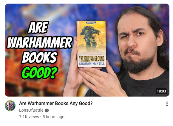ARE WARHAMMER BOOKS GOOD? THE KILLING GROUND GRAHAM MCNEILL Are Warhammer Books Any Good? EonsOfBattle 7.1K views - 5 hours ago 18:03
