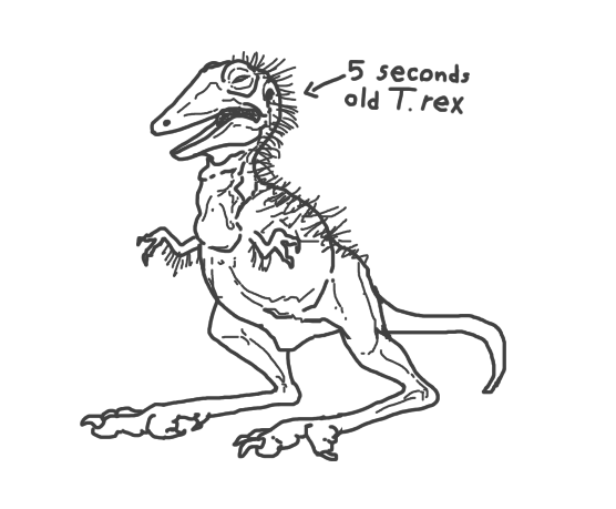 کیا کون کرے 5 seconds old T. rex