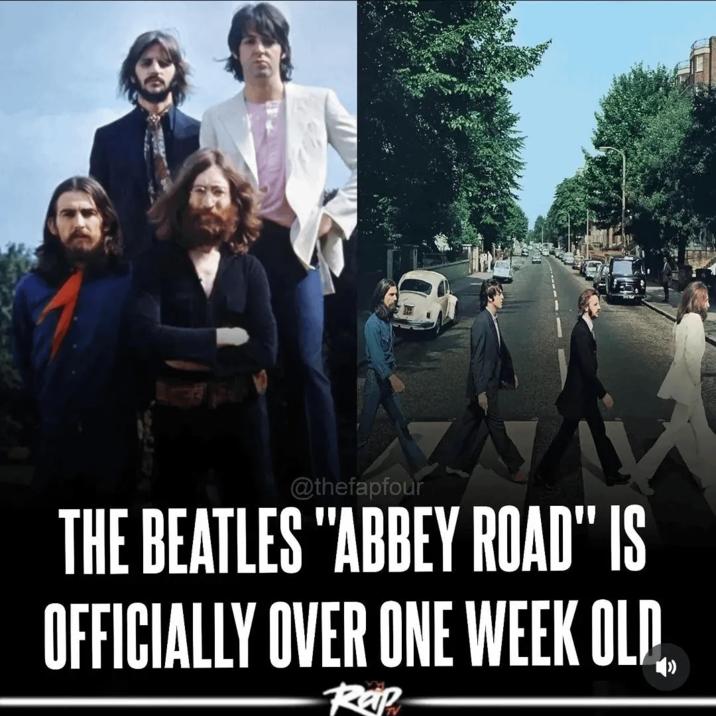 @thefapfour THE BEATLES "ABBEY ROAD" IS OFFICIALLY OVER ONE WEEK OLD Rap