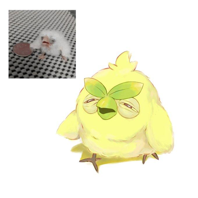 A piece of Browt fan art. It depicts a freshly hatched Browt.