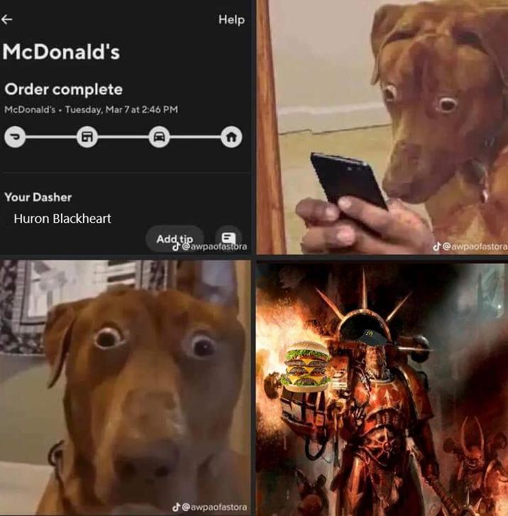 ← McDonald's Order complete McDonald's. Tuesday, Mar 7 at 2:46 PM 日 D Your Dasher Huron Blackheart Help a @awpaofastora Add Pawpaofastora @awpaofastora