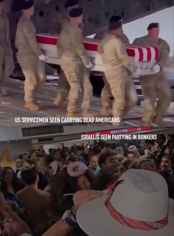 US SERVICEMEN SEEN CARRYING DEAD AMERICANS ISRAELIS SEEN PARTYING IN BUNKERS