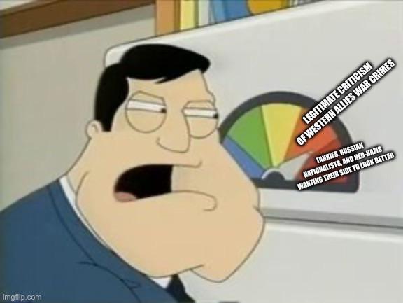 imgflip.com LEGITIMATE CRITICISM OF WESTERN ALLIES WAR CRIMES TANKIES, RUSSIAN NATIONALISTS, AND NEO-NAZIS WANTING THEIR SIDE TO LOOK BETTER