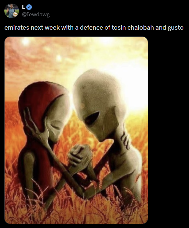 m L♥ @Iewdawg emirates next week with a defence of tosin chalobah and gusto