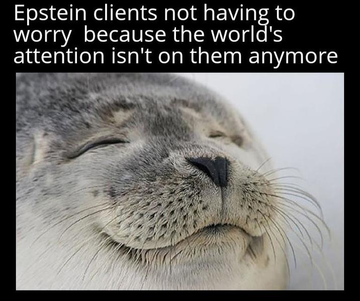 Epstein clients not having to worry because the world's attention isn't on them anymore
