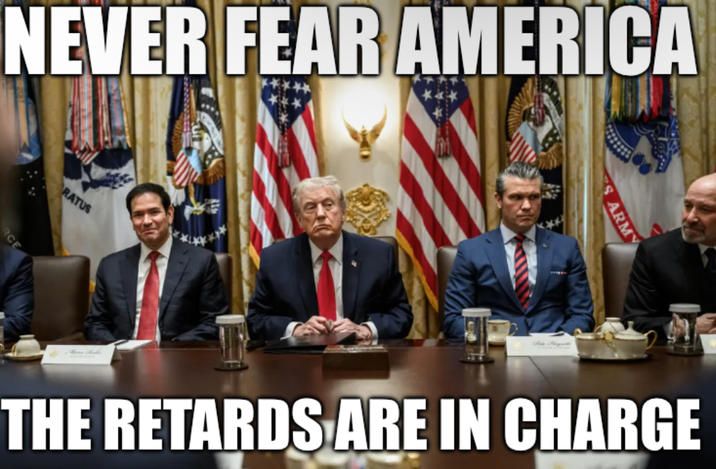 NEVER FEAR AMERICA RATUS ARMY THE RETARDS ARE IN CHARGE
