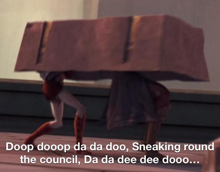 Doop dooop da da doo, Sneaking round the council, Da da dee dee dooo...