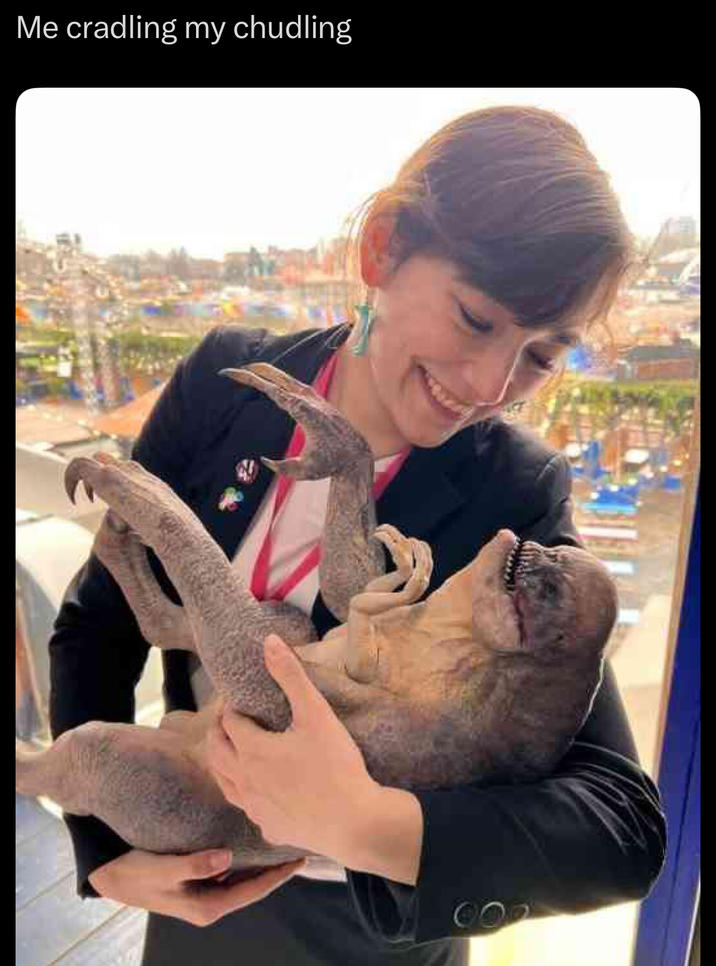 Me cradling my chudling
