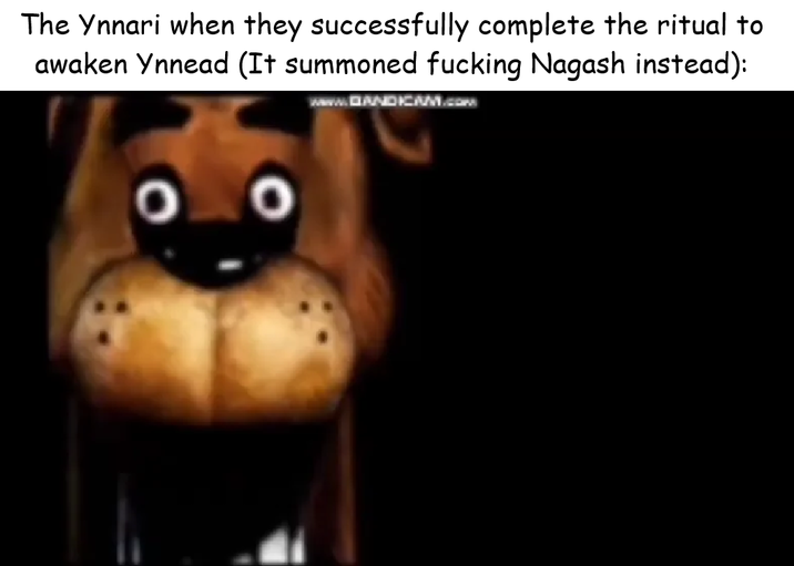 The Ynnari when they successfully complete the ritual to awaken Ynnead (It summoned f------ Nagash instead): wwww.BANDICAM.com
