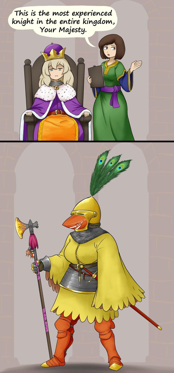 This is the most experienced knight in the entire kingdom, Your Majesty.
