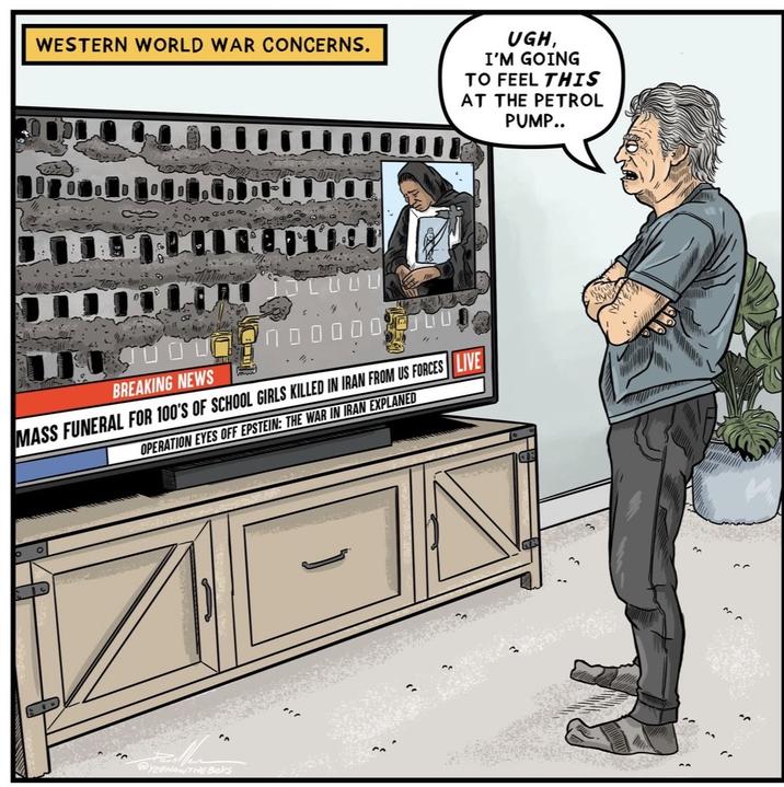 WESTERN WORLD WAR CONCERNS. UGH, I'M GOING TO FEEL THIS AT THE PETROL PUMP.. LUOL BREAKING NEWS MASS FUNERAL FOR 100'S OF S----------- KILLED IN IRAN FROM US FORCES LIVE OPERATION EYES OFF EPSTEIN: THE WAR IN IRAN EXPLANED ހ ^^ YEEHAWTHE BOYS