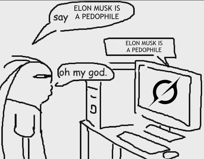 ELON MUSK IS Say A P-------- (oh my god. ELON MUSK IS A P--------