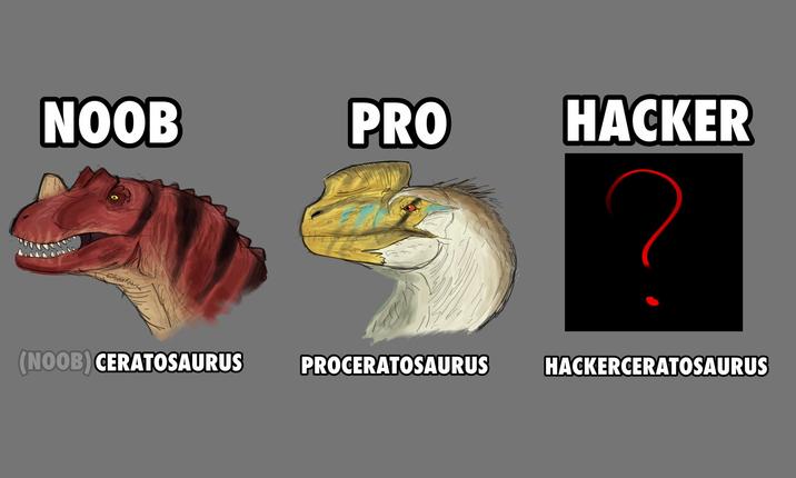 NOOB PRO HACKER Wheatonic (NOOB) CERATOSAURUS PROCERATOSAURUS HACKERCERATOSAURUS