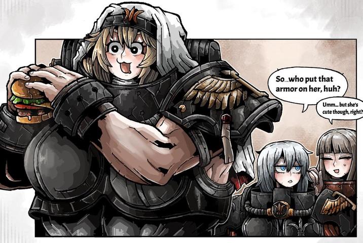 So....who put that armor on her, huh? Umm... but she's cute though, right? AU