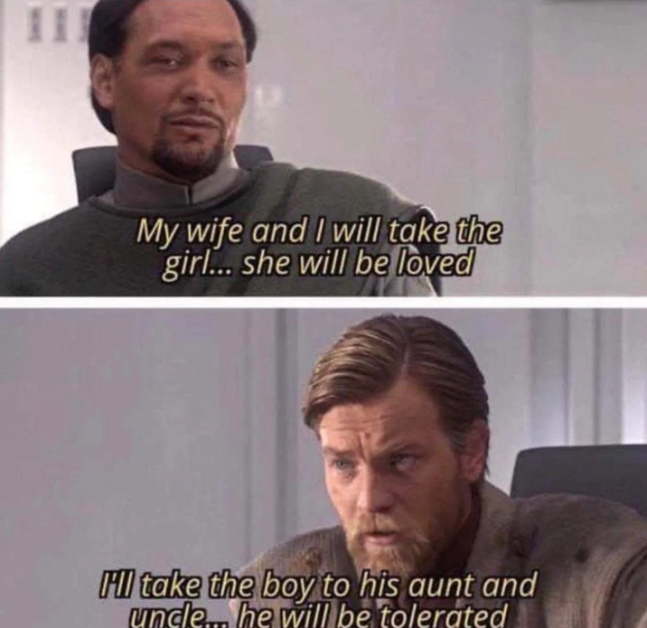 My wife and I will take the girl... she will be loved HI take the boy to his aunt and uncle.... he will be tolerated