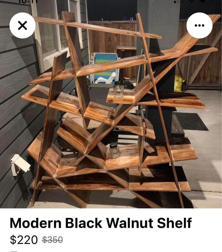 ✓ Modern Black Walnut Shelf $220 $350