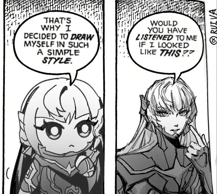 A redraw of panels from "Understanding Comics" by Scott McCloud. They replace McCloud with Bino from SMT V.