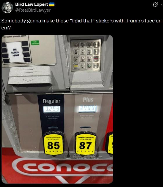 Bird Law Expert @RealBirdLawyer Somebody gonna make those "I did that" stickers with Trump's face on em? SEE SCREEN ABOVE Ca CLEAR ENTER Regular 3.299 Plus 3.199 (Tax included) 85 87 PRESS conoc