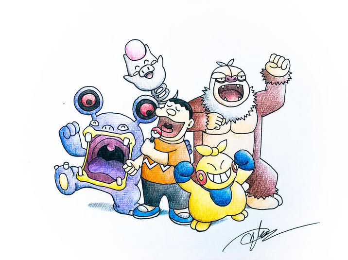 "Doraemon":https://knowyourmeme.com/photos/3230725-pokemon-fan-teams
"Nobita":https://knowyourmeme.com/photos/3230726-pokemon-fan-teams
"Shizuka":https://knowyourmeme.com/photos/3230727-pokemon-fan-teams
"Suneo":https://knowyourmeme.com/photos/3230729-pokemon-fan-teams